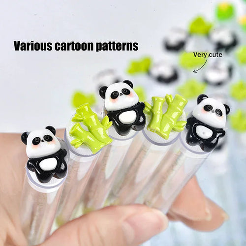 1 2 Cute Panda Bamboo Eyelash Brush Tubes Crystal Lash Mascara Wands Qme