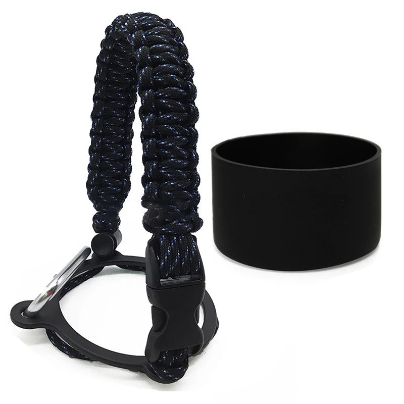 Silicone Non-slip Base Cover Paracord Hand-woven Water Cup Carrying