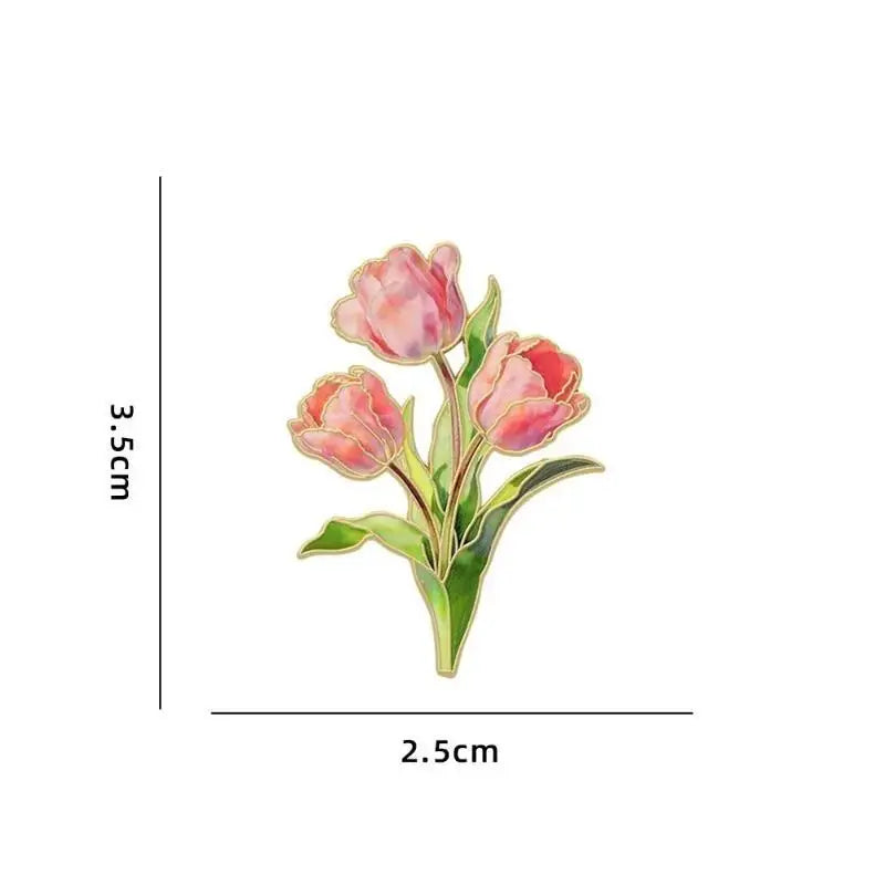 Fashion Elegant Botanical Enamel Flower Pins Assorted Plant Lapel Brooches Nature Badges For Womens Fashion Jewelry Accessories Qme A9