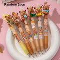 Capybara Erasable Gel Pens, Cute Cartoon Animal Pens For Students Qme Random 3pcs