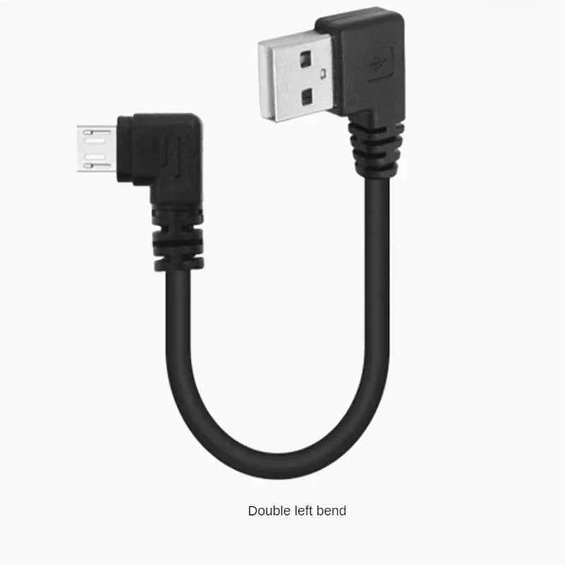 5pcs 0.25m Android Elbow Data Line Up and Down Left and Right Bend Micro USB Android Mobile Phone Line Car Recorder Charging Qme