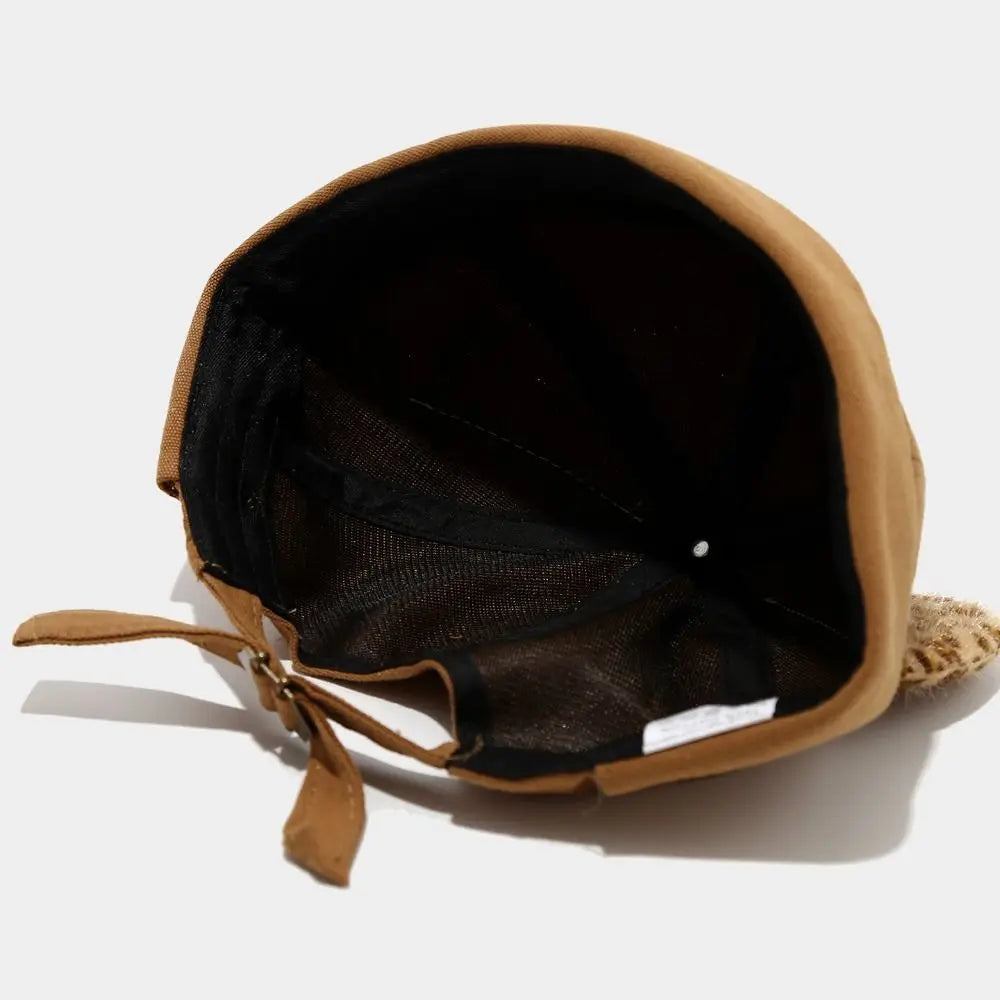 Simple Cute Cat Ears Brimless Hat Sweet Breathable Dome Melon Cap Qme