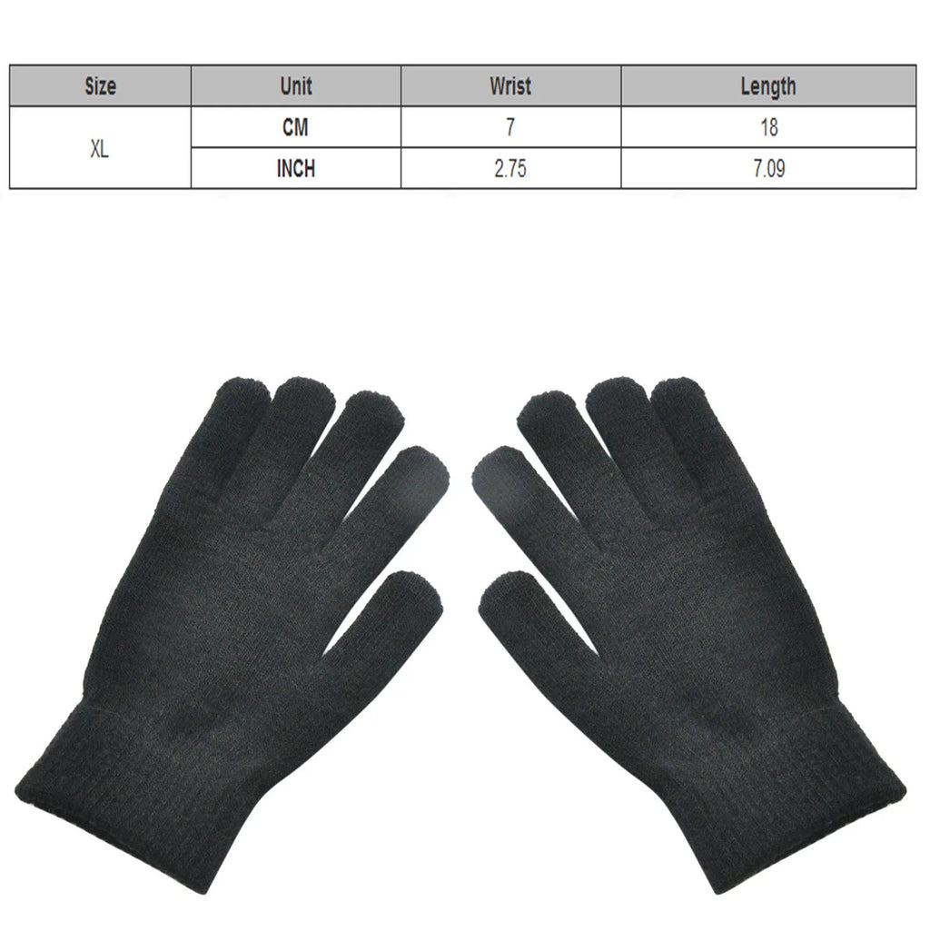 Adult Solid Color Knitted Gloves Outdoor Activity Sports Riding Warm Windproof Gloves Household Protective Gloves Qme