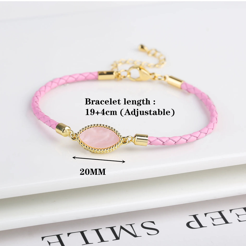 3 Color Geometric Accessories Leather Rope Braided Shell Adjustable Bracelet Simple for Woman Girl Party Jewelry Couple Gift Qme