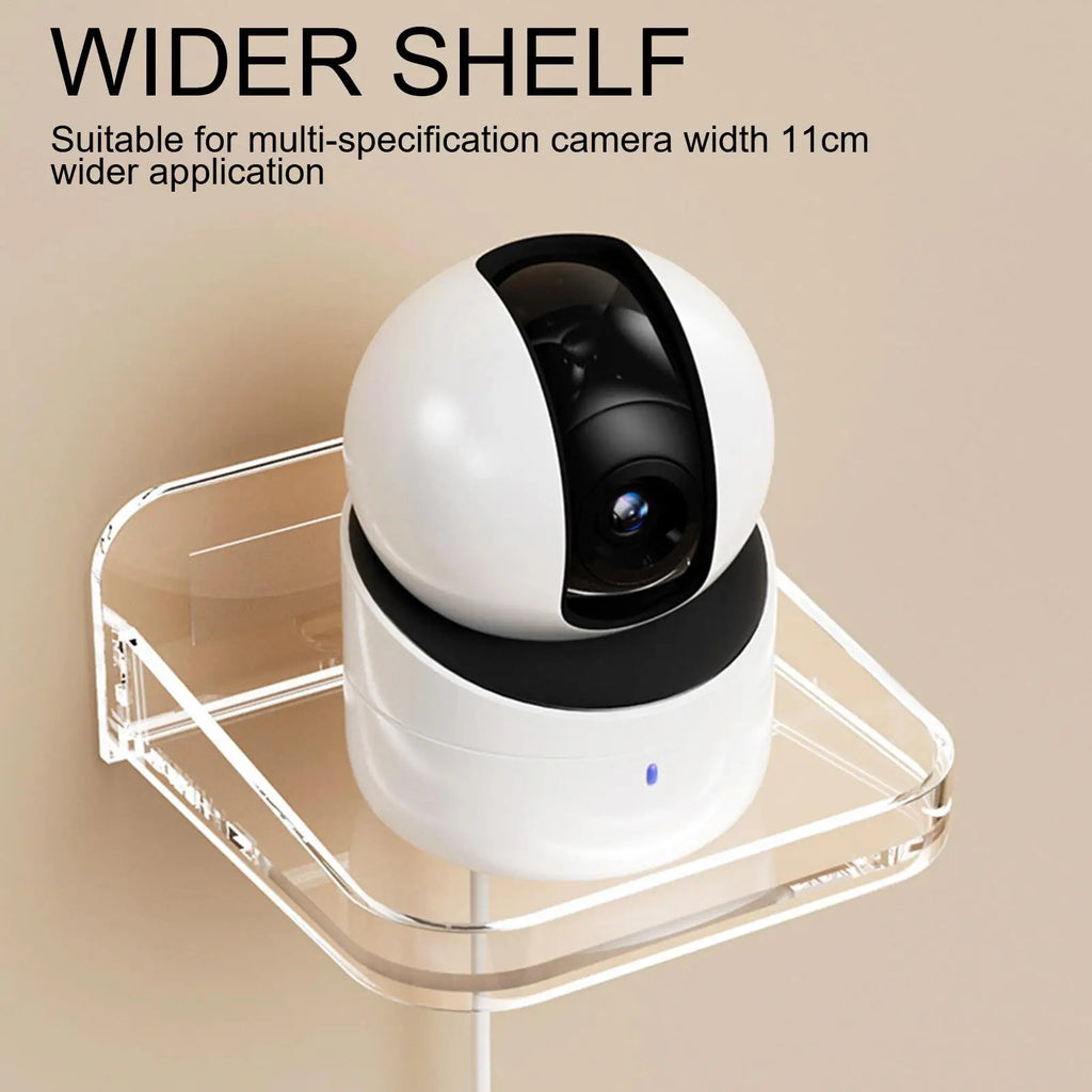 Small Shelf Wall Mount Tiny Wall Shelf Security Camera Bracket Holder Floating Display for Window Apartment Renter Bedroom Dorm Qme