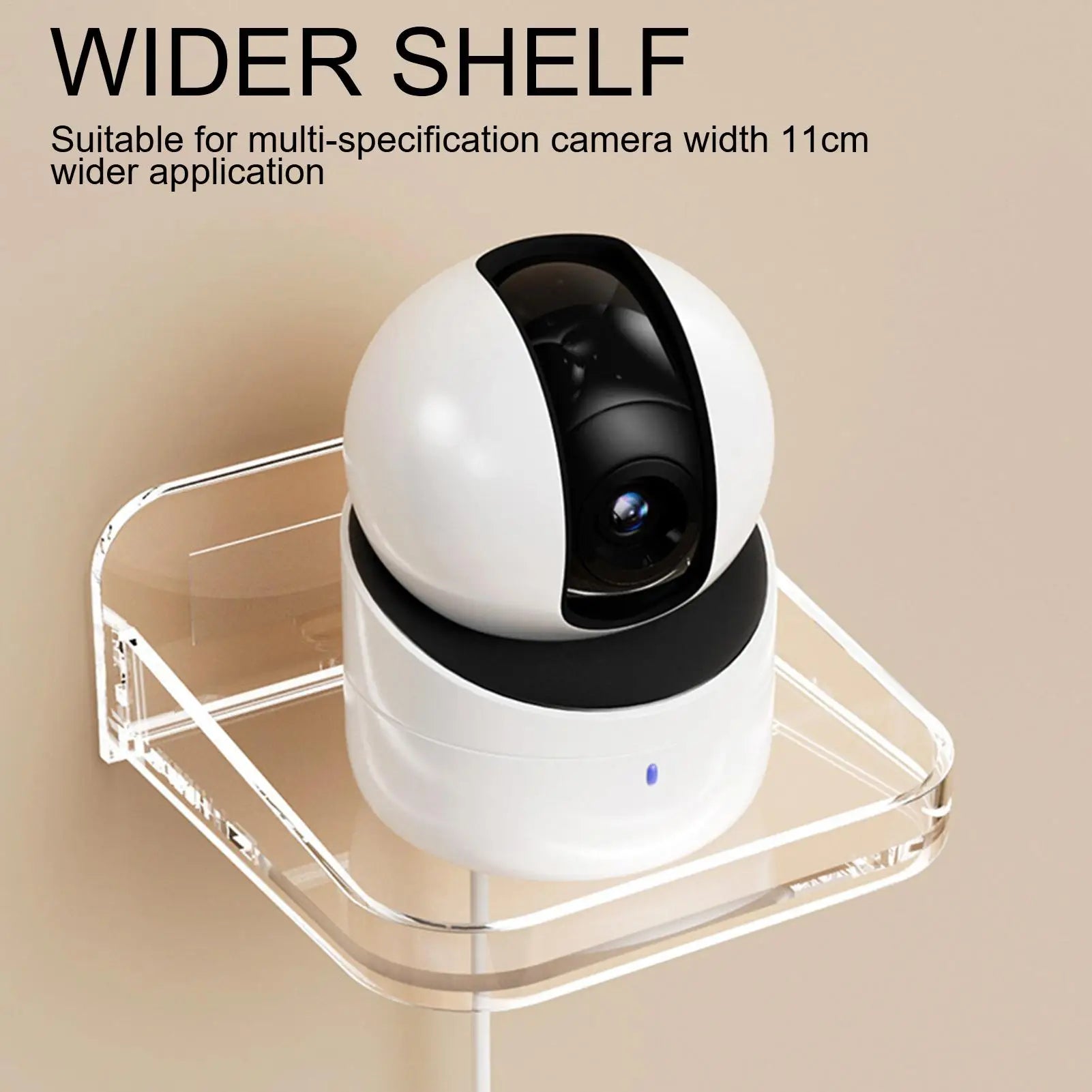 Small Shelf Wall Mount Tiny Wall Shelf Security Camera Bracket Holder Floating Display for Window Apartment Renter Bedroom Dorm Qme