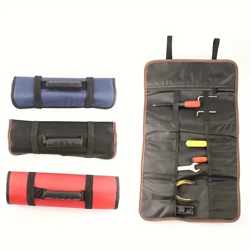 Roll Tool Bag Large Size Wrench Roll Up Portable Pouch Bag 22 Pockets Kit Multi-functional Spanner Tool Organizer Folding Pouch Qme