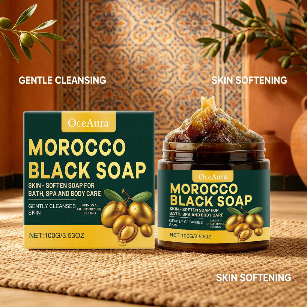 Oceaura Morocco Black Soap Bath Spa Body Care Gentle Cleansing Deep Qme