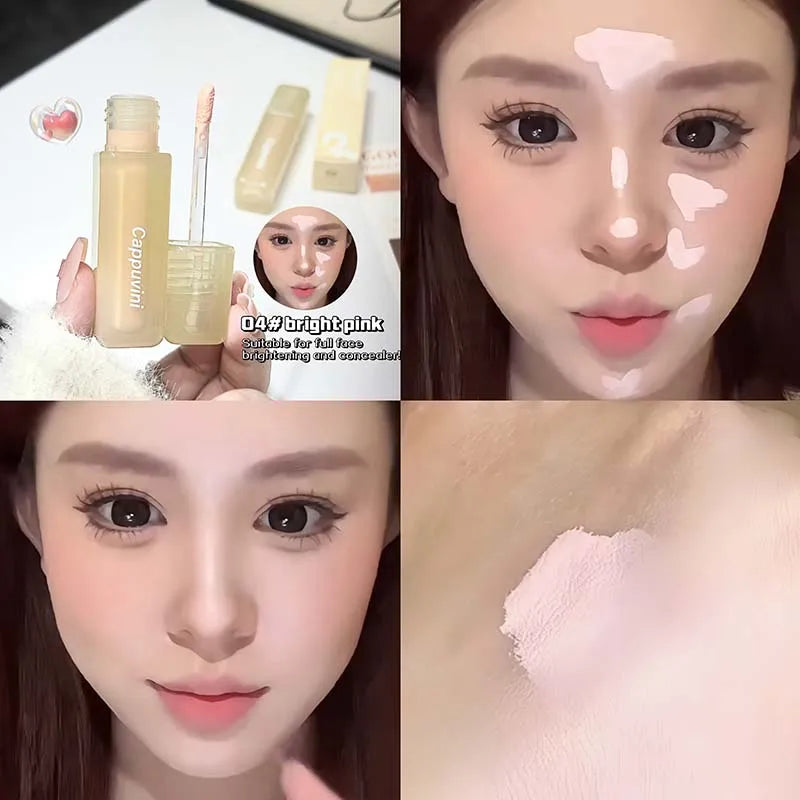 Matte Face Liquid Concealer Light Olive Cream Natural Whitening Full Coverage Waterproof Brightening Cover Dark Circle Concealer Qme 04