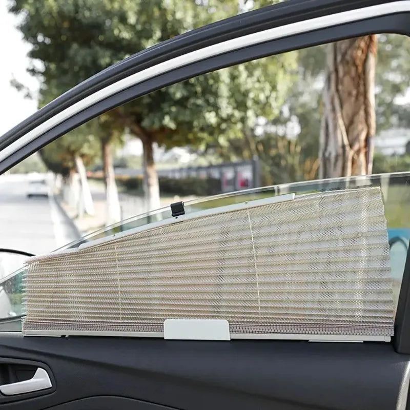 1PCS Car Side Folding Sunshade Retractable Car Front/Rear Window Sunshades Mesh UV Protect Curtain Foldable Auto Truck SunShield Qme
