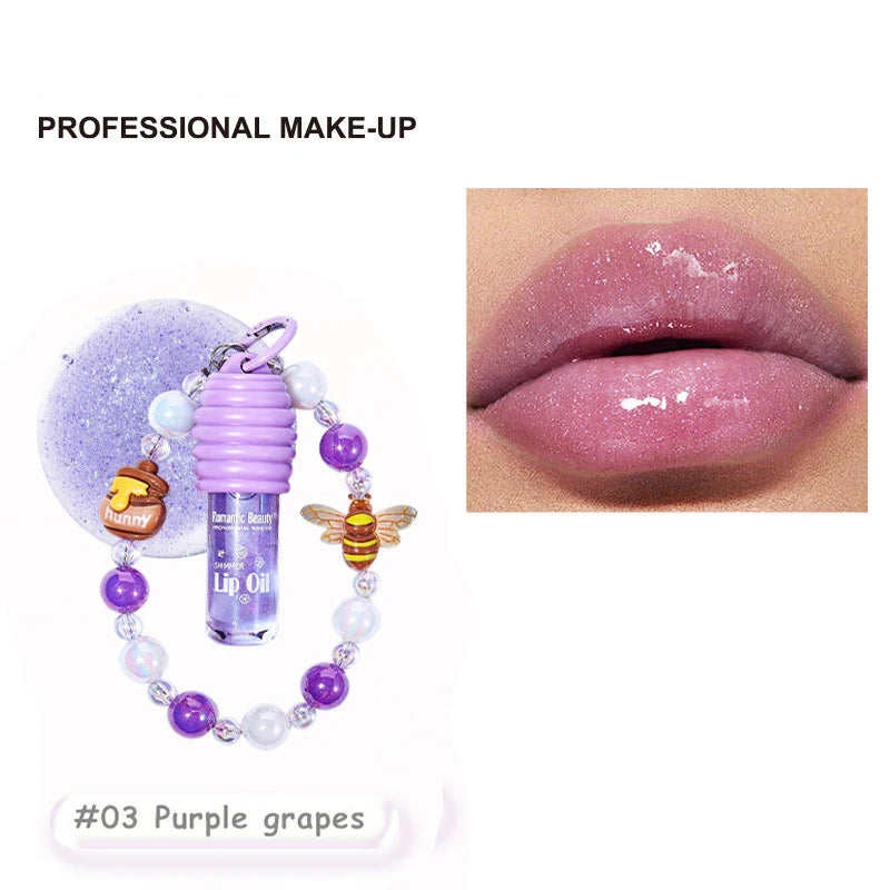 4-colors Cute Bracelet Lip Balm Long-last Moisturizing Oil Reducing Qme 03Purple
