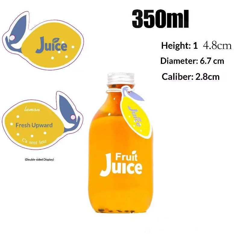 Plastic Juice Bottles Caps Long-lasting Spill-proof Clear Milk More Qme 350ml Silver