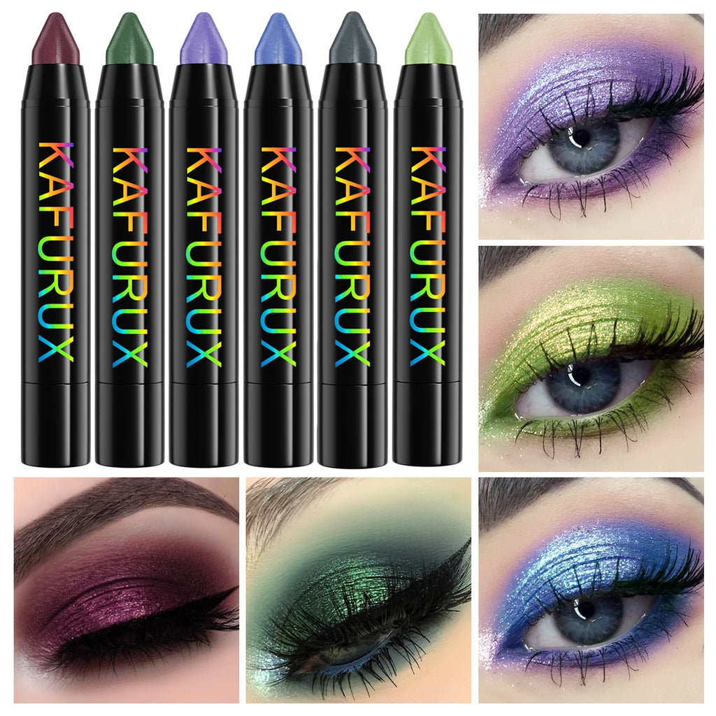 Metallic Purple Green Blue Eyeshadow Pencil Glitter Silkworm Liner Qme