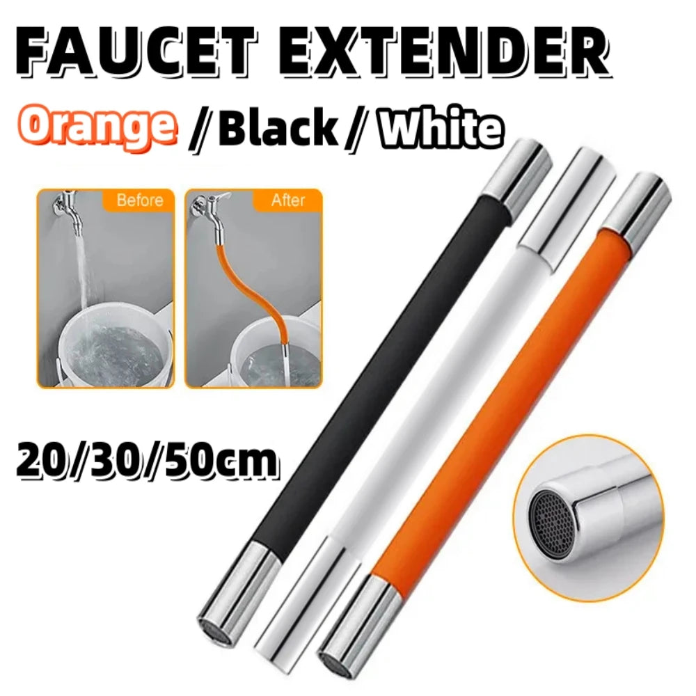 20/30/50cm Silicone Faucet Extender Bendable Kitch Bathroom Balcony Faucet Extension Tube Universal Anti-splash Home Accessories Qme