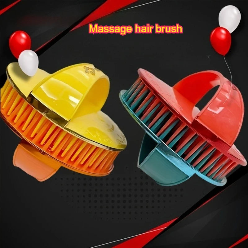 Random Color Shampoo Scalp Massage Comb Finger Ring Hair Washing Brush Portable Head Scrubber Hair Care Salon Tool Qme