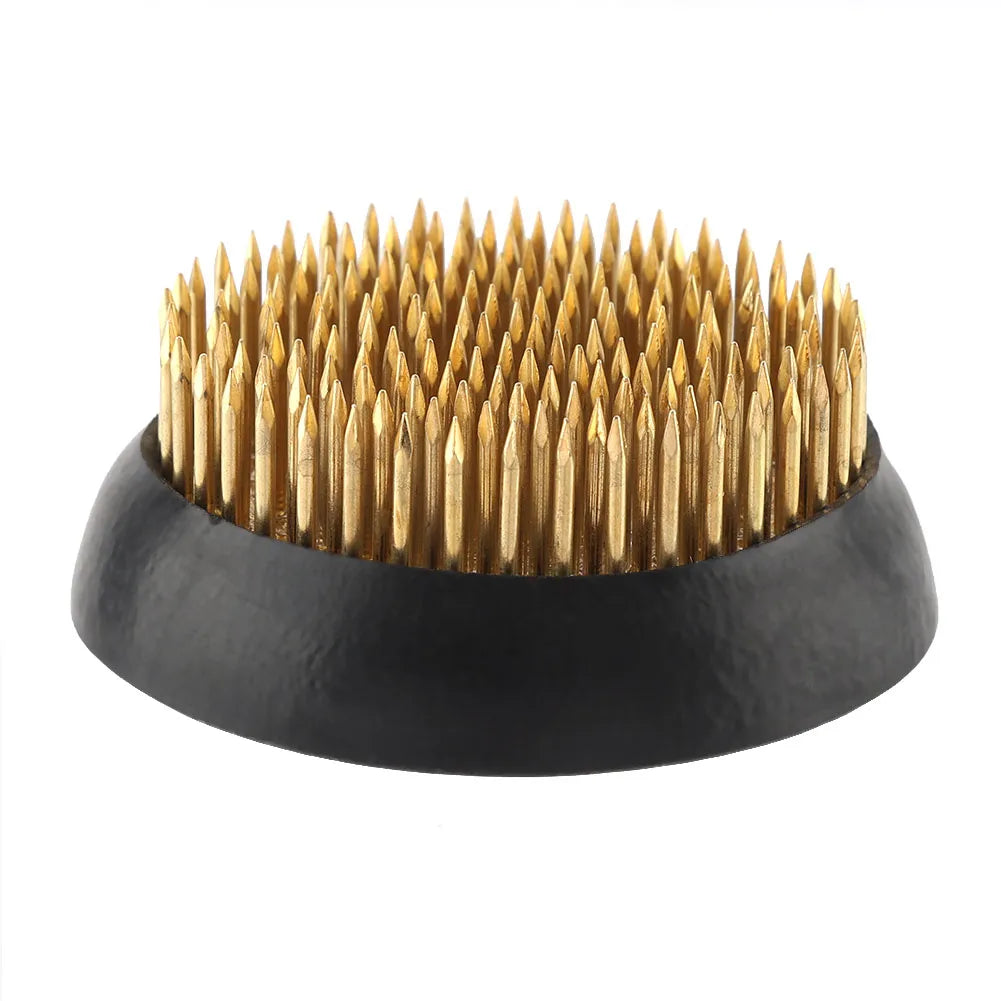 Flower Frog Pin Holder Copper Brass Kenzan Floral Frog Pin Holder Flower Arrangement Tool Needle Base for Japanese Bonsai Vase Qme 60mm