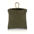 Pet waterproof canvas outdoor walking snack bag, used for pet dog outdoor training snack bag waist hanging bag Qme green