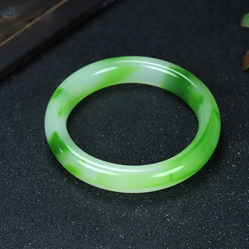 Multicolor Imitate Jade Bangle Charm Jewellery Fashion Accessories Hand-Carved Lucky Amulet Gifts for Women Her Men Qme