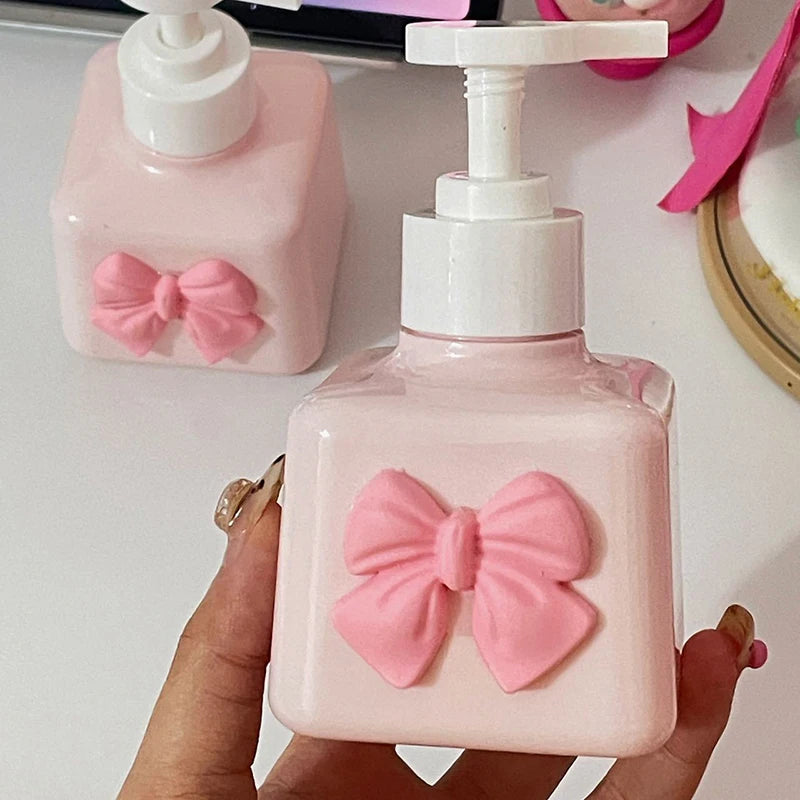 Bow Soap Dispenser Refillable Plastic Pump Bottle Liquid Hand Qme
