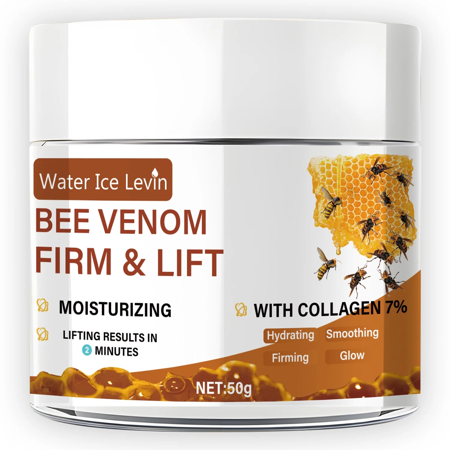Bee Vemon Instant Facial Lifting Cream 50g | Smooth | Types of Face and Neck Creams, Containing Retinol and Collagen, Alcohol-Free. Qme One Bottle 50g
