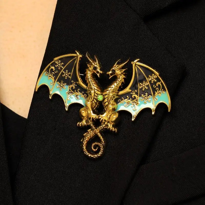 Unisex Beautiful 5-color Animal Party Office Brooch Pins Gifts Metal Dragon Brooches For Women Qme style 3