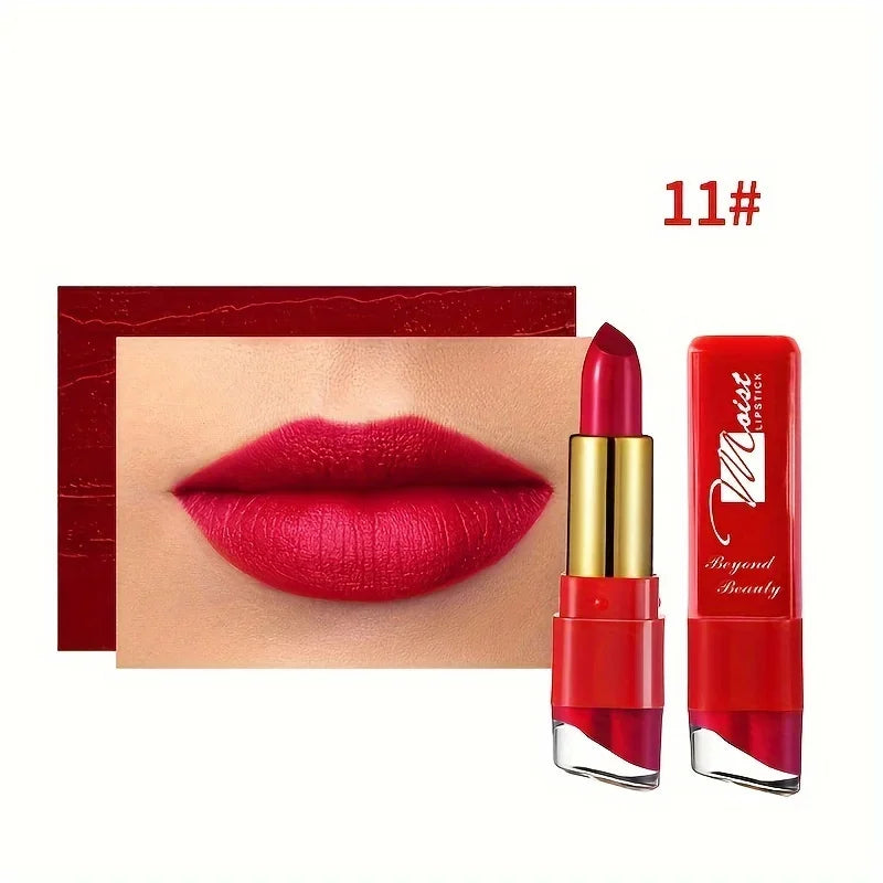 12 Colors Creamy Moisturizing Lipstick Long Lasting Leaning Tower Qme 11