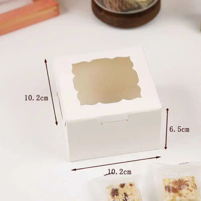 10 Paper Cupcake Packaging Boxes Pastry Cookies Snowflake Pastries Qme