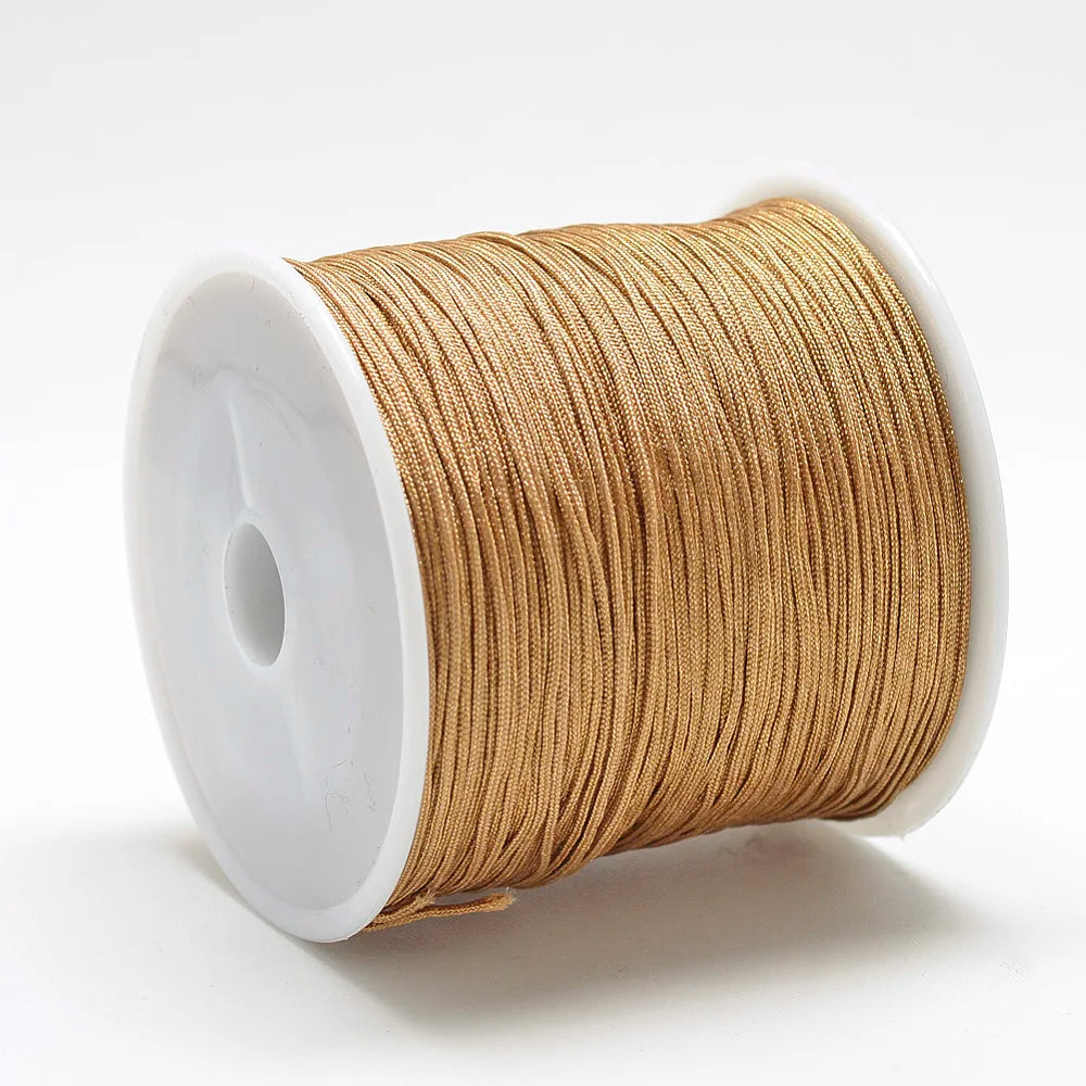 PandaHall 100m/Roll Nylon Thread Braided Chinese Knotting Cord for Jewelry Making, 0.8mm Hole String for DIY Bracelet Beading Qme Dark Goldenrod