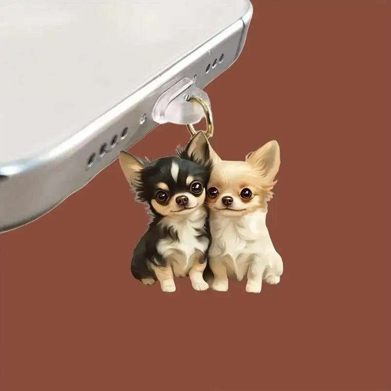 Acrylic Flat Animal 2D Dust Plug Pendant Iphone Type-c Connectors Qme iPhone D