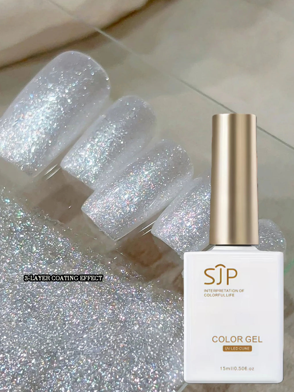 White Opal Powder Snowflake Nail Polish Gel UV Art DIY Charm Qme