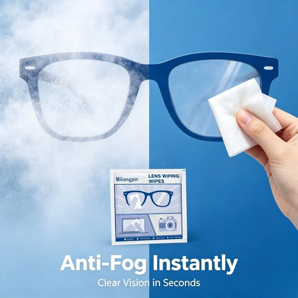 Anti-fog Glasses Cleaning Cloth, Removes Dust/Oil Mist, Long-lasting Anti-fog Without Blurring, Streak-free After Wiping Qme