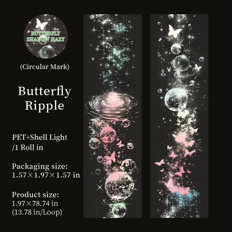 1 Roll Dreamy Butterfly Seashell Iridescent Washi Tape for Scrapbooking DIY Decoration Collage Material Phone Case Notebook Qme 6