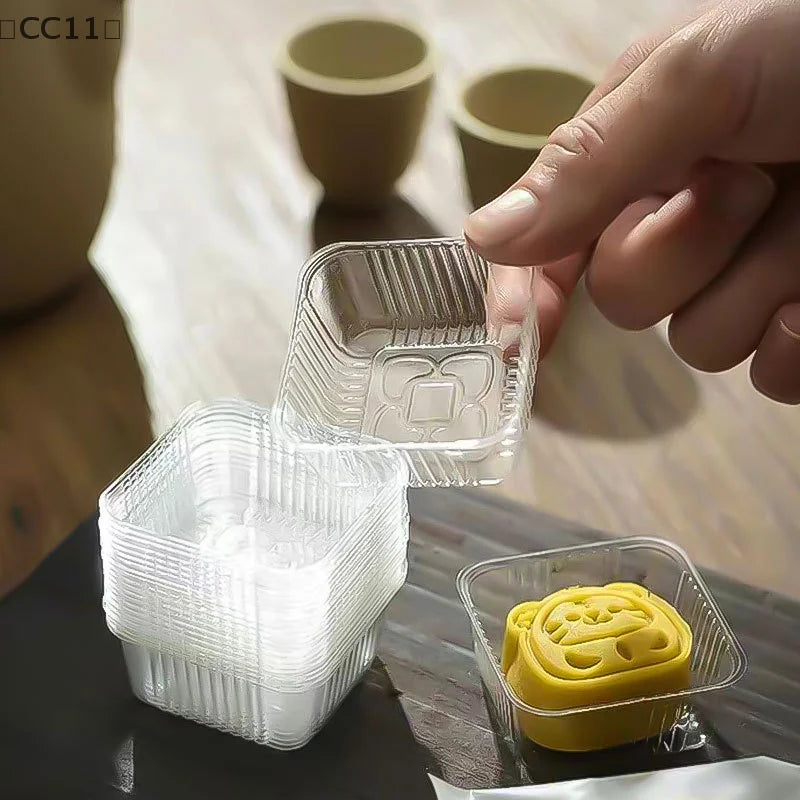 CC11100pcs Square Moon Cake Trays Mooncake Packaging Box Without Qme