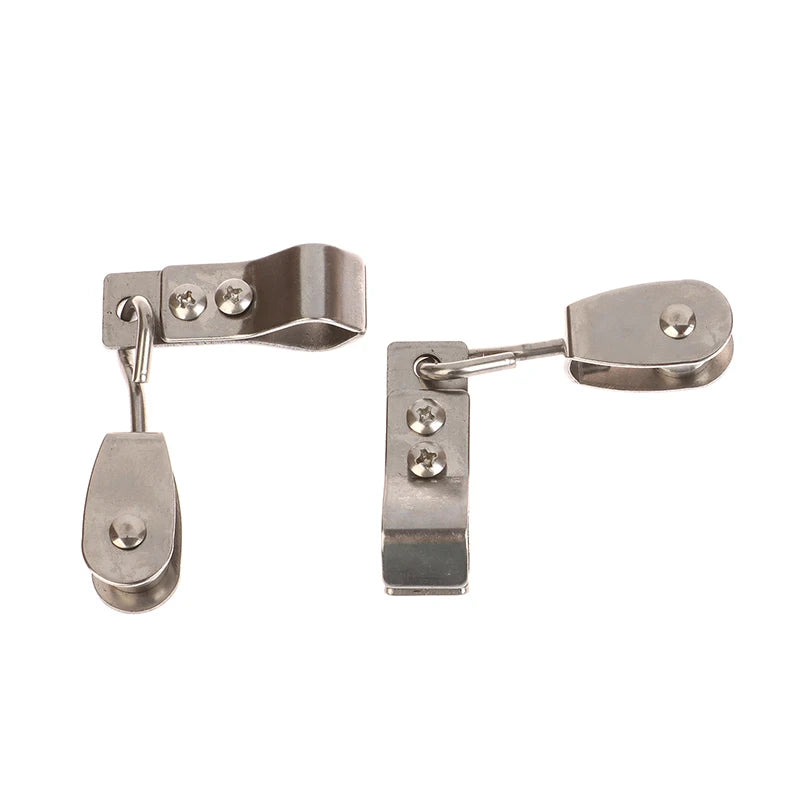 2Pcs Heavy Duty 304 Stainless Steel Pulley & Clamps For Shade Sail Installation Outdoor Garden Sun Shade Pipe Clips Hardware. Qme