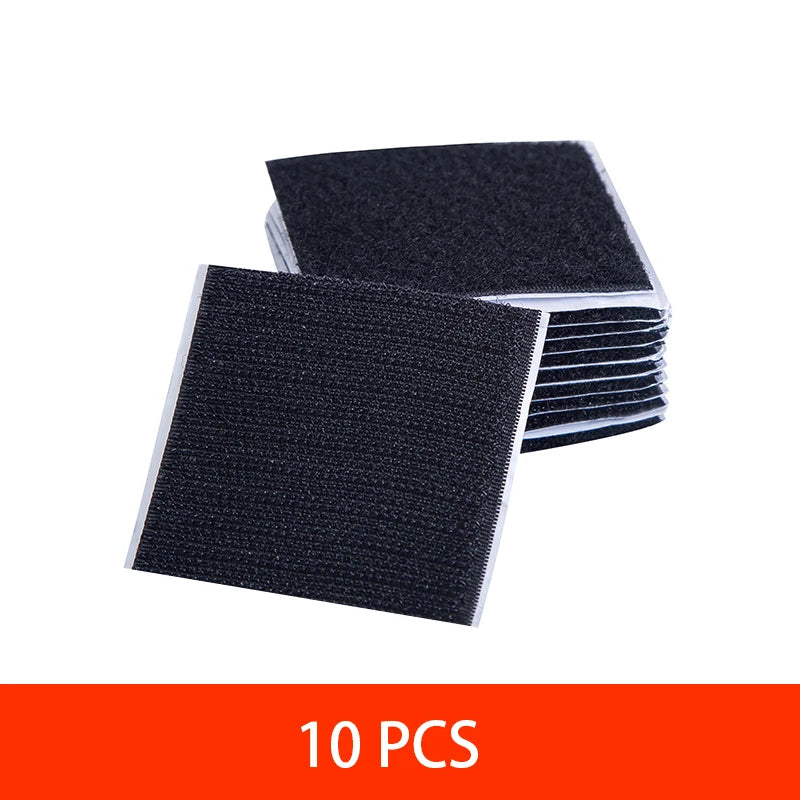 10pcs Universal Non-Slip Hook And Loop Fastener Tape 60mm Car Carpet Tape Home Floor Mat Bed Sheet Sofa Cushion Fixing Sticke Qme 60mm 10pcs-black-1