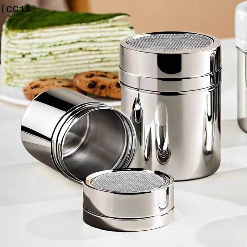 Duster Cover Cocoa Powder Coffee Stainless Steel Fine Mesh Bucket Qme