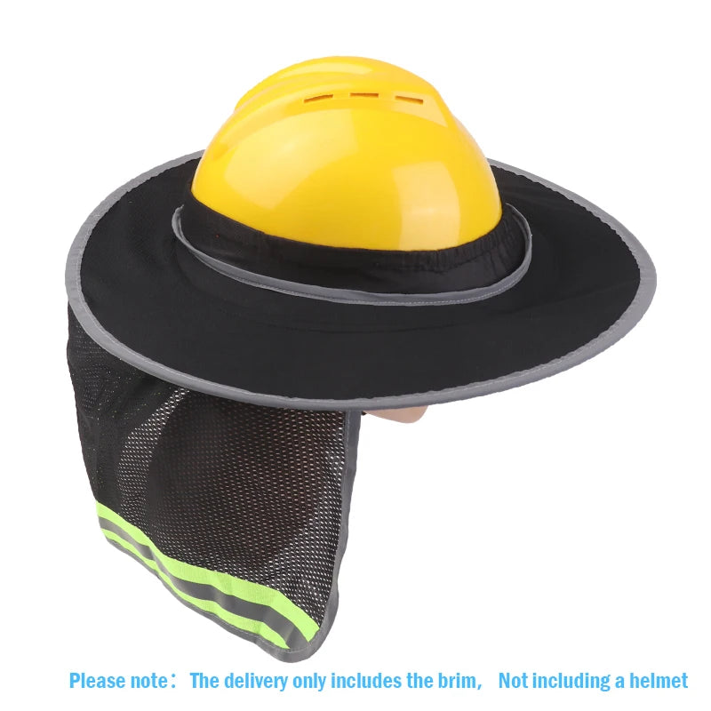 Temperature Sunscreen Safety Helmet Sun Protection Curtain Qme Black
