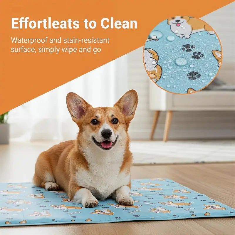 Reusable Pet Cooling Mat Waterproof Gel Pad Dogs Cats Summer Non Qme