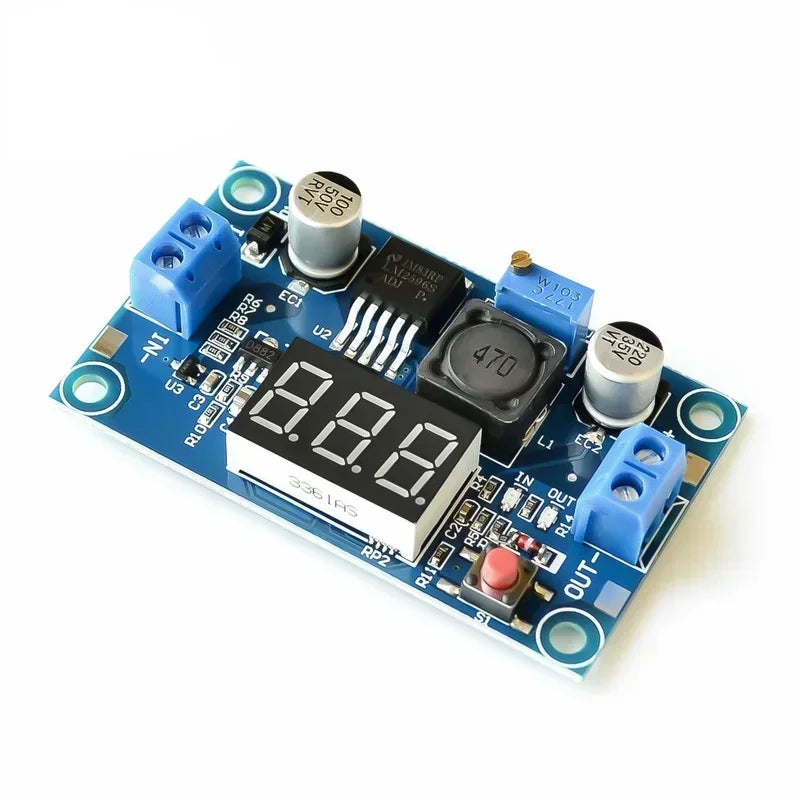 Adjustable step - down DC - DC module with digital voltmeter display, regulated power module lm2596s Qme