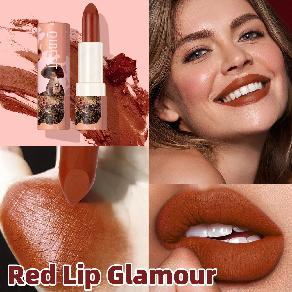 6 Colors Moisturizing Velvet Matte Lipstick Waterproof Long Lasting Not Easy To Fade Sexy Red Lip Tint Nude Lipstick Cosmetics Qme