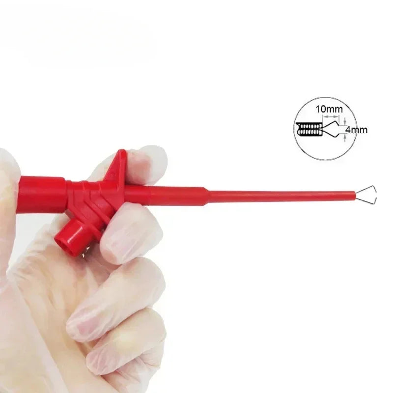 P5004 2pcs Quick Test Hook Clip 1000V High Voltage Flexible Professional Insulated Testing Probes with 4mm Socket Qme