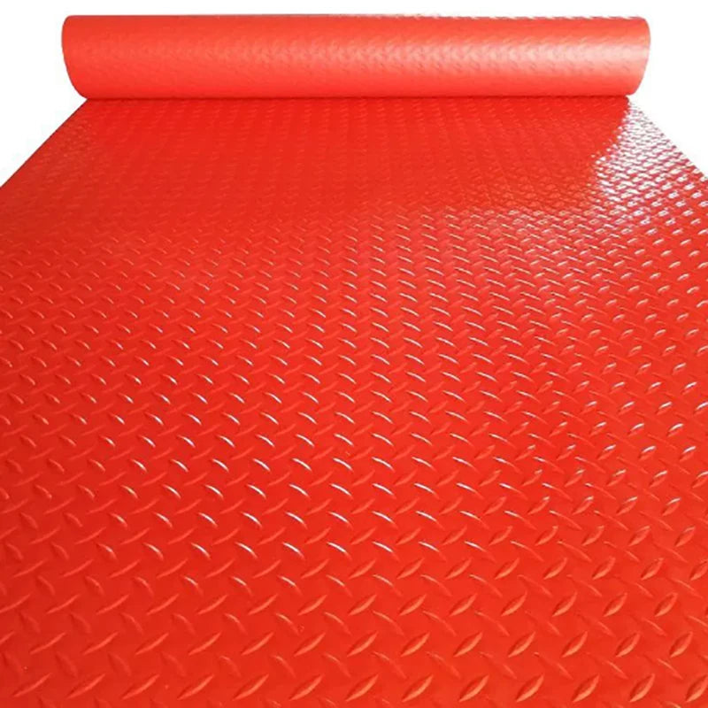 Beef Tendon Rubber Anti-Skid Mat PVC Thickened Corridor Kitchen Oil and Water Resistant Floor Mat Factory Warehouse Plastic Mat Qme Red-60cmX1m 1pcs