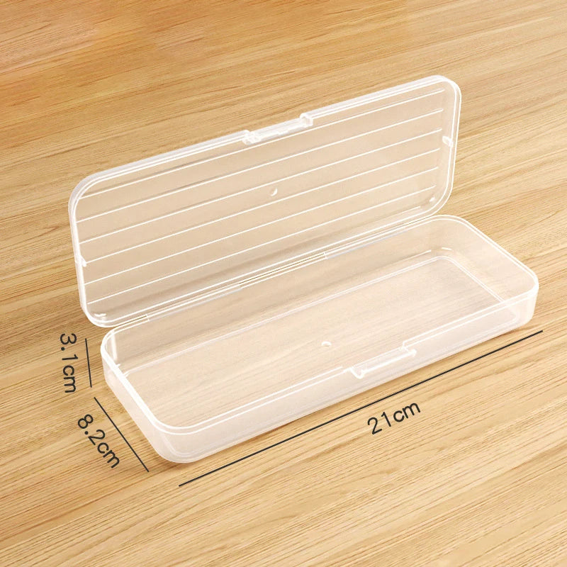 Plastic Pen Holder Makeup Brush Storage Bucket Student Stationery Box Qme S Transparent