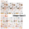 Cute Pet & Coffee Themed Decor Stickers, Healing Stationery Gifts, Perfect for Junk Journal, Bottle & Phone Case Decoration Qme 2 bags-A