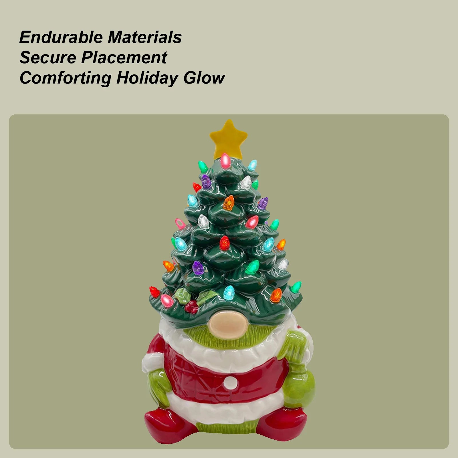 Holiday Gnomes Resin Ornament Statue Light Desk Christmas Tree Qme