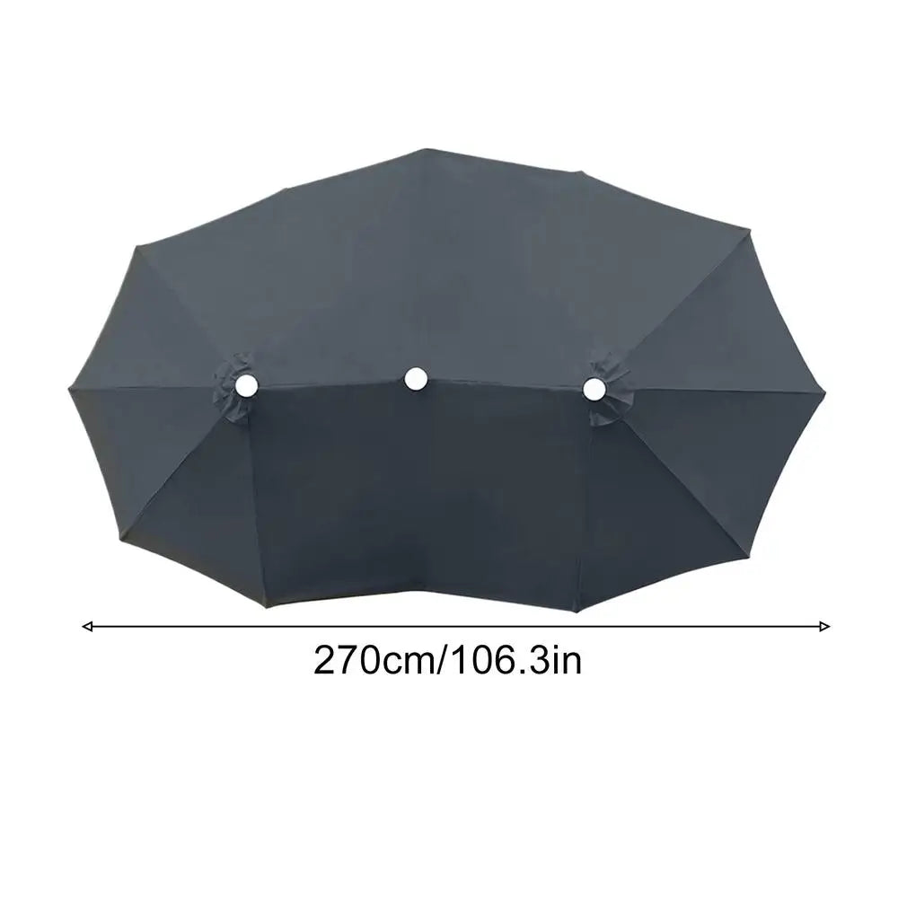 Replacement Umbrella Canopy 8.86ft 12 Ribs Waterproof Double Sided Triple Parasol Cover Umbrella Fabric Replacement For Backyard Qme China Mainland Dark Grey