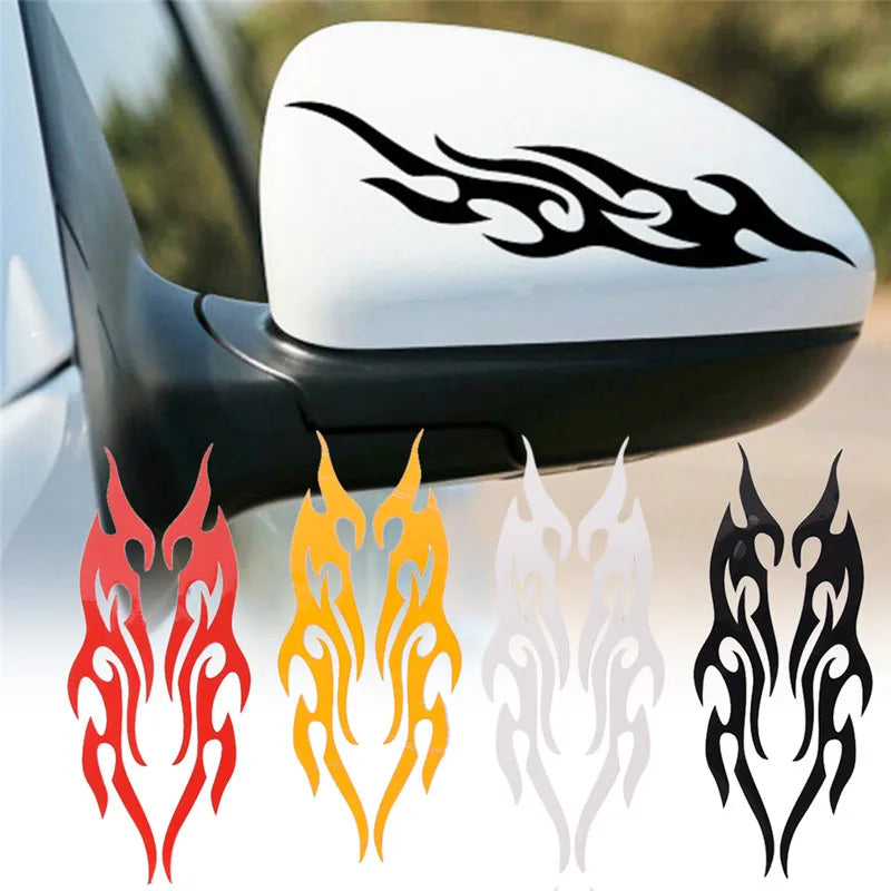 Car Decals Featuring Modified Flames for Bumpers, Hoods, Rearview Mirrors, And to Cover Scratches on Motorcycles Qme