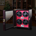 2 4 Slots Wood Watch Winder High-End Automatic Watche Box Mute Motor Watch Cabinet Clock Storage LED Jewelry Store DisplayBox Qme G-4 Slot-5 Speed