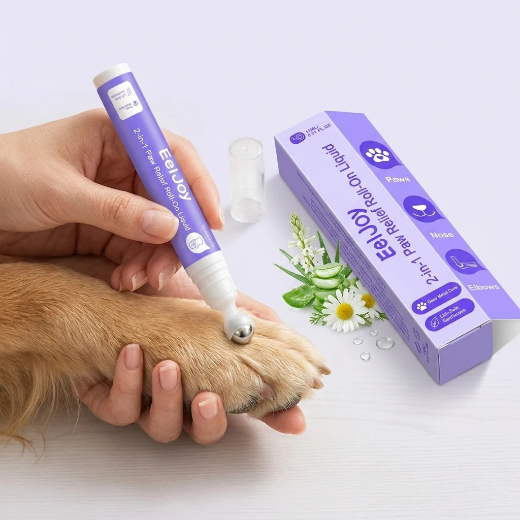 Pet Paw Care Oil Moisturizing Soothing Skin Repair Dry Paws Noses Prevent Cracking 2‑in‑1 Pet Paw & Nose Relief Roll‑on Liquid Qme