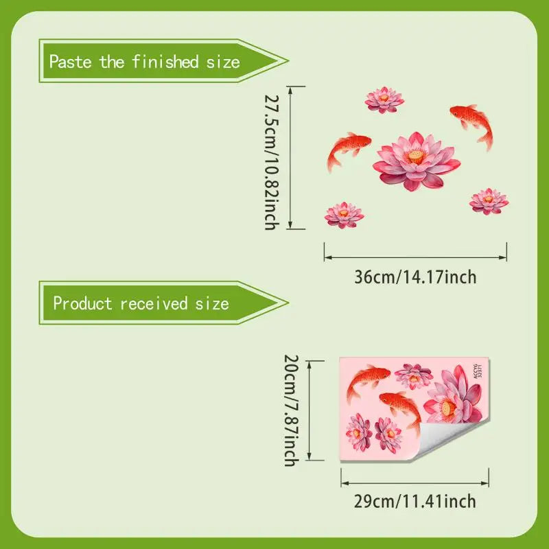 Luminous Koi Fish Decal - Removable Sink & Toilet Sticker - DIY Feng Shui Decoration for Modern Bathroom Renovation Qme A4
